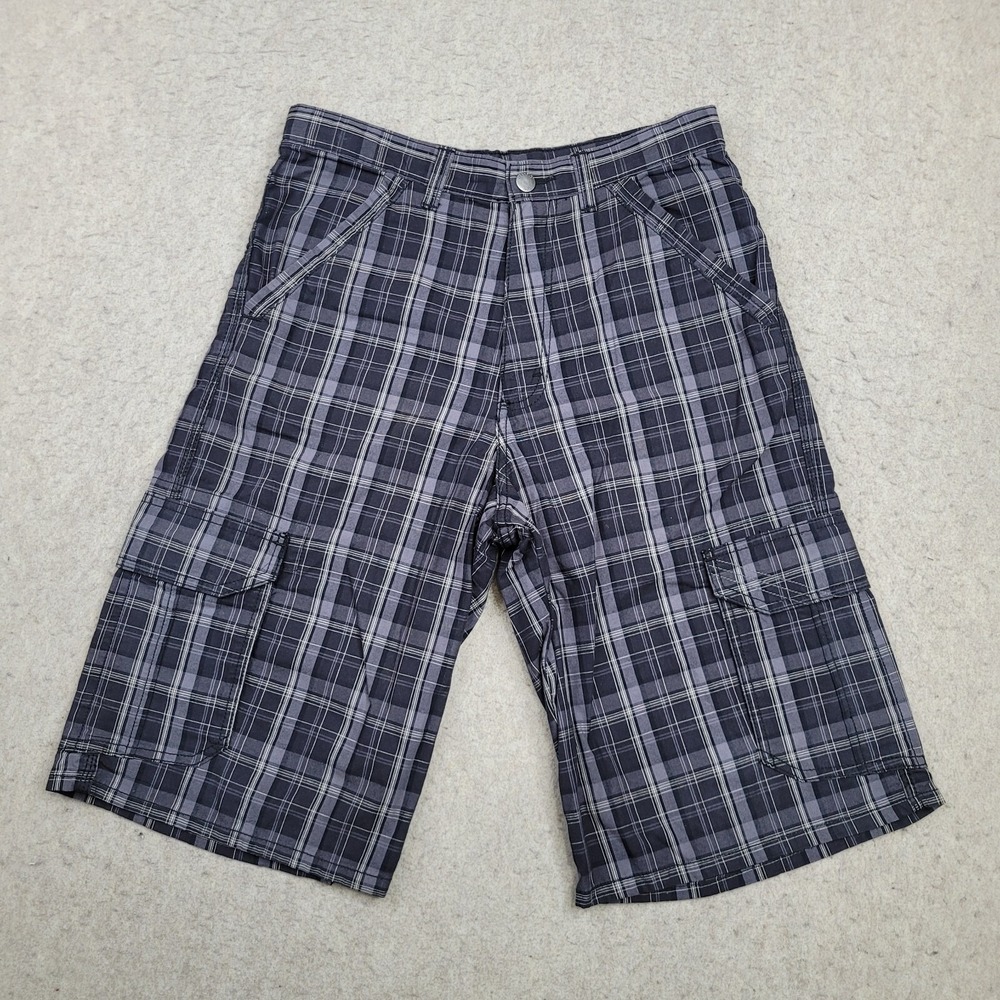 Wrangler Cargo Shorts Girls 18 Black Plaid‎ Regular 4MHBW6M 29x12